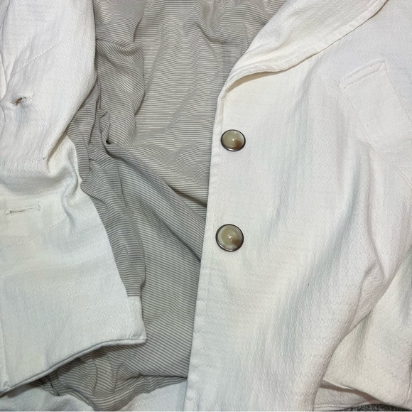 Free People Blazer Womens Size Small White Oversized Slouchy Textured Pockets - Picture 14 of 15